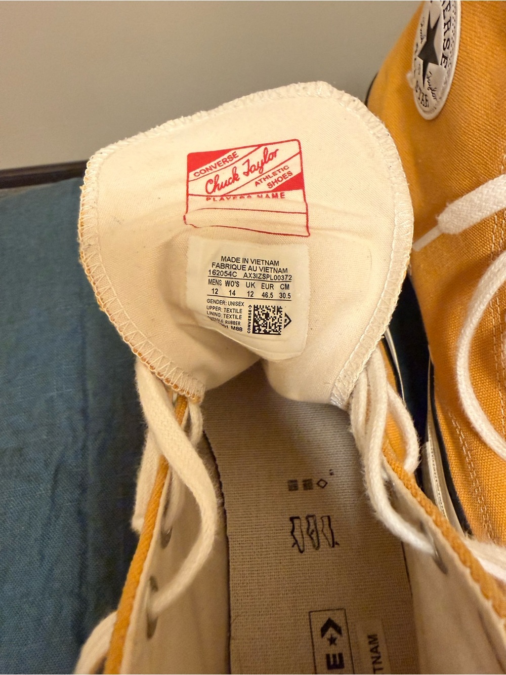 Yellow High-Top Canvas Men’s Sneakers - Picture 4 of 5